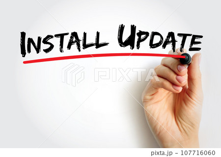 Install Update text quote, concept background Install Update text quote, concept background 107716060