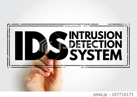 IDS - Intrusion Detection System is a device or software application that monitors a network or systems for malicious activity or policy violations, stamp acronym text concept background 107716173