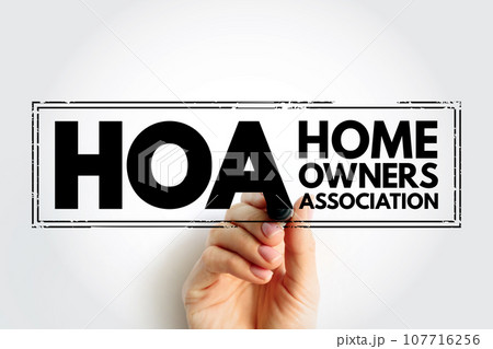 HOA - Homeowners Association acronym text stamp, business concept background HOA - Homeowners Association acronym text stamp, business concept background 107716256