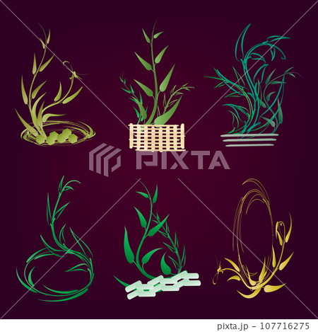 Collection of object flowerplant indoor decoration abstract background art graphic design vector illustration 20230817 107716275