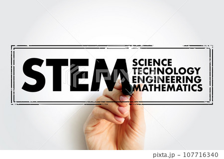 STEM Science, Technology, Engineering, Mathematics - broad term used to group together these academic discipline, acronym text concept stamp STEM Science, Technology, Engineering, Mathematics - broad term used to group together these academic discipline, acronym text concept stamp 107716340