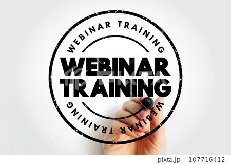 Webinar Training text stamp, concept background 107716412