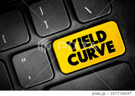Yield Curve is a line that plots yields of bonds having equal credit quality but differing maturity dates, text button on keyboard, concept background 107716697