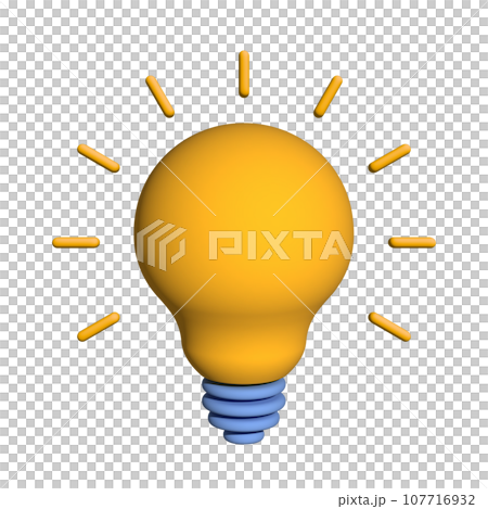 3d illustration light bulb 3d illustration light bulb 107716932