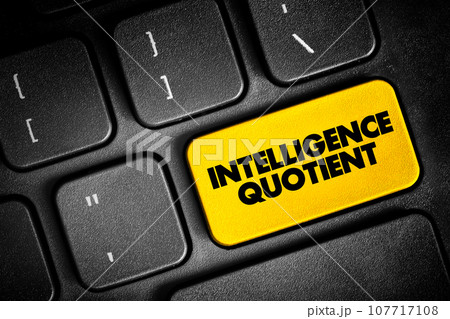 IQ - Intelligence Quotient is a test that is used to determine people's cognitive abilities, acronym text concept button on keyboard 107717108
