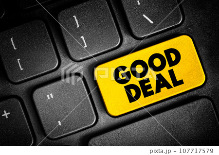 Good Deal text concept button on keyboard for presentations and reports 107717579