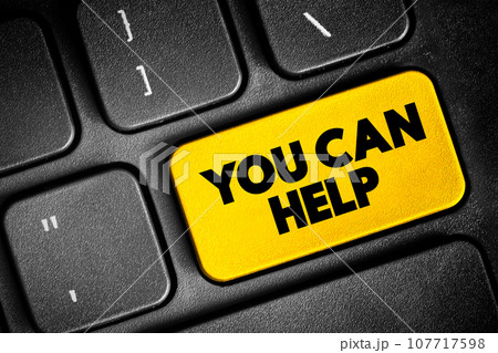 You Can Help text button on keyboard, concept background 107717598