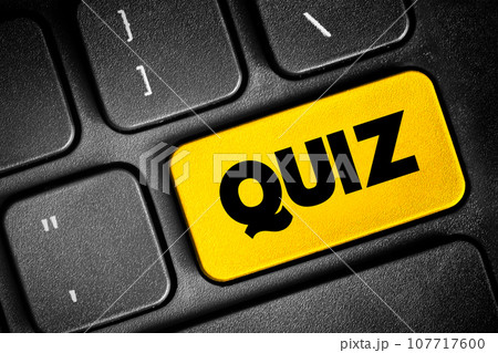 Quiz text button on keyboard, concept background Quiz text button on keyboard, concept background 107717600