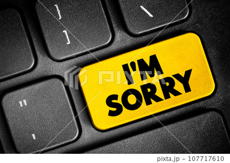 I'm Sorry text button on keyboard, concept background I'm Sorry text button on keyboard, concept background 107717610