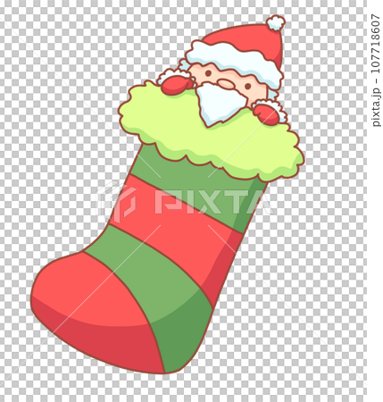 Illustration of Santa Claus in a sock 107718607