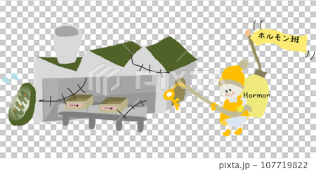 ミトコンドリア　エネルギー生産　工場設備の不具合のイラスト 107719822