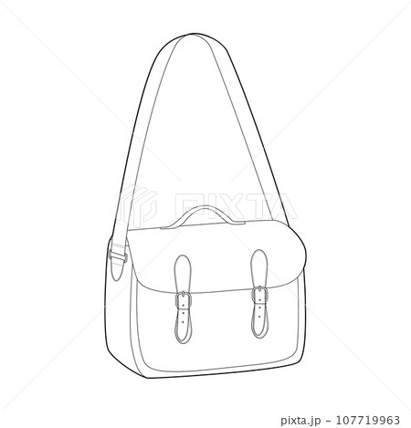 Satchel Cross-Body Bag messenger silhouette...のイラスト素材 [107719963] - PIXTA