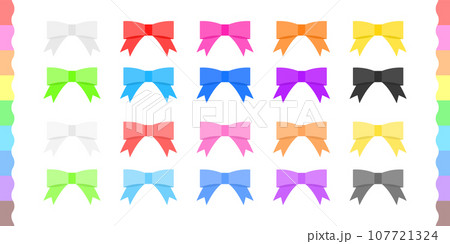 カラフルな20色のリボンのセット - プレゼントや推し活や応援グッズの推し色のイメージ カラフルな20色のリボンのセット - プレゼントや推し活や応援グッズの推し色のイメージ 107721324