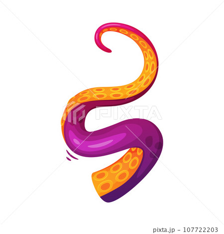 Octopus Tentacle as Limb of Ocean Creature Vector Illustration 107722203