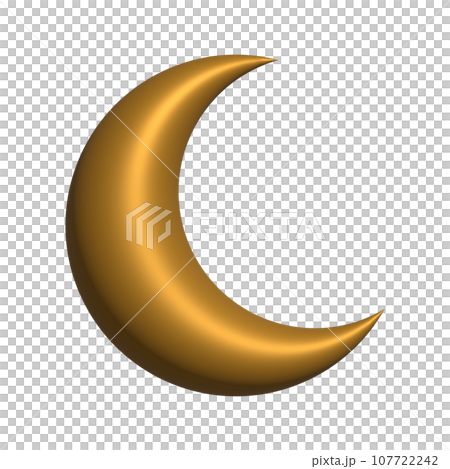 3d crescent moon symbol 107722242