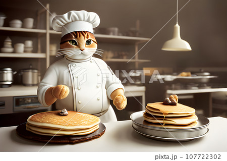 chef cat a charming and whimsical character comes 107722302