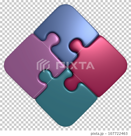 3D jigsaw puzzle piecesのイラスト素 …