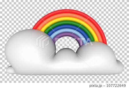 3d colorful rainbow with clouds 3d colorful rainbow with clouds 107722649