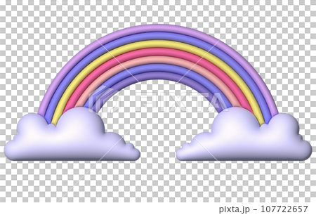 3d colorful rainbow with clouds 3d colorful rainbow with clouds 107722657