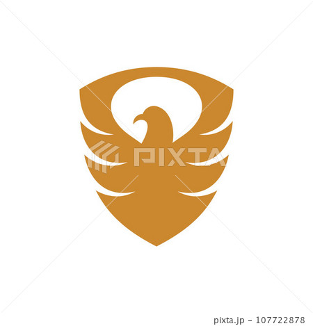 Animal bird falcon with shield luxury logo 107722878