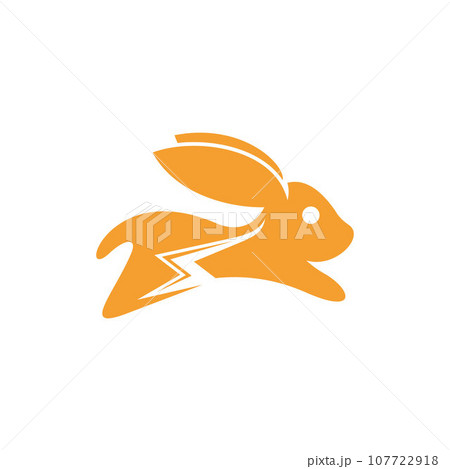 Rabbit jump thunder modern logo 107722918