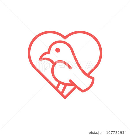 Animal cute bird love line modern logo Animal cute bird love line modern logo 107722934
