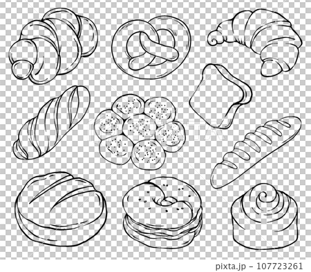 Croissant, French Bread, Bagel, Pretzel, Toast Croissant, French Bread, Bagel, Pretzel, Toast 107723261