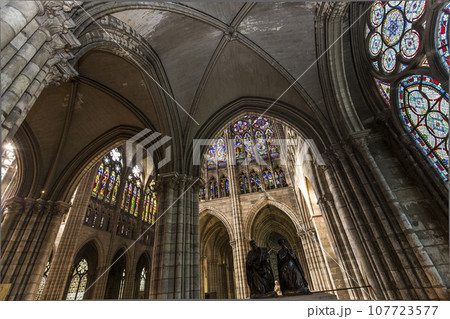 interiors and details of basilica of saint-denis, France interiors and details of basilica of saint-denis, France 107723577