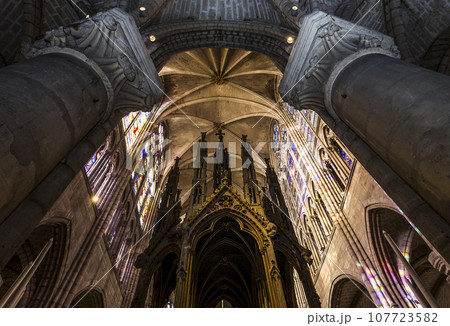 interiors and details of basilica of saint-denis, France interiors and details of basilica of saint-denis, France 107723582