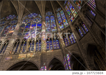 interiors and details of basilica of saint-denis, France interiors and details of basilica of saint-denis, France 107723604
