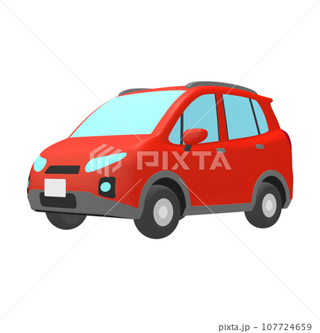 自動車のイラスト素材 デフォルメ SUV風コンパクトカー 赤 ルーフレール有(1_2) 自動車のイラスト素材 デフォルメ SUV風コンパクトカー 赤 ルーフレール有(1_2) 107724659