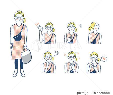 女性の表情_f10　バリエーションセット 107726006