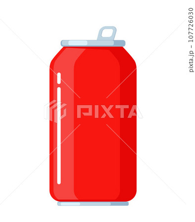 Soft drink can. Soda drink aluminum red can. Vector illustration. Soft drink can. Soda drink aluminum red can. Vector illustration. 107726030