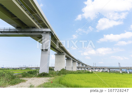 高架橋と田園風景 高架橋と田園風景 107728247
