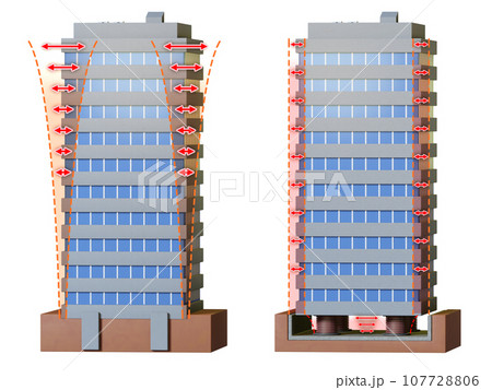 Standard and antiseismic building comparison 107728806