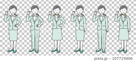 A female businessman who plays guts pose A female businessman who plays guts pose 107729806