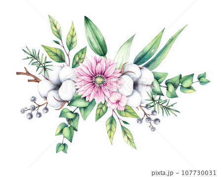 Compositions with flowers for cards, invitations, patterns 107730031