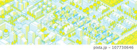 街並みの立体図. 都市の景観.  107730646