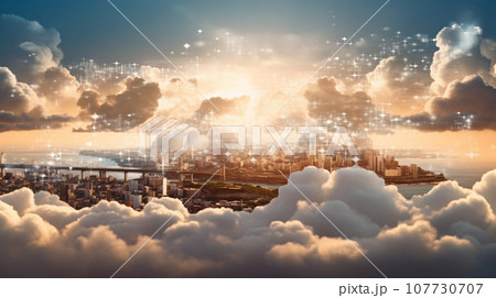 雲から覗く青空 107730707