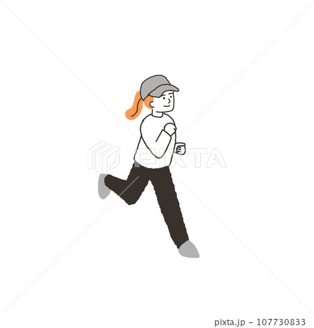 ランニングする女性 ランニングする女性 107730833