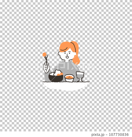 woman eating healthy food 107730836