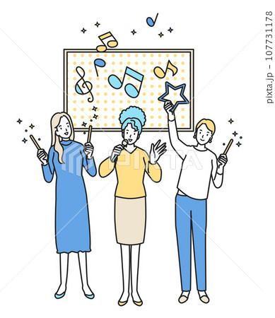 カラオケで盛り上がるインバウンド カラオケで盛り上がるインバウンド 107731178