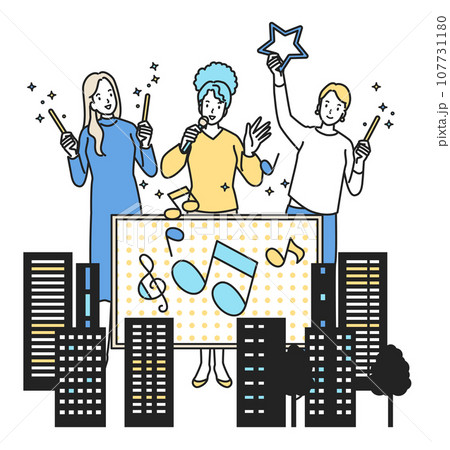 カラオケで盛り上がるインバウンド カラオケで盛り上がるインバウンド 107731180