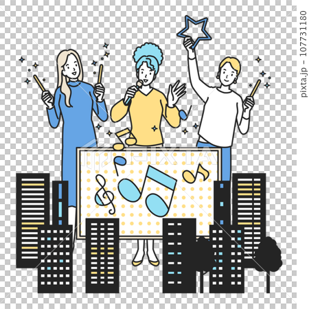 カラオケで盛り上がるインバウンド カラオケで盛り上がるインバウンド 107731180