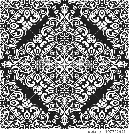 Orient Damask Seamless Vector Wallpaper With Arabesques Orient Damask Seamless Vector Wallpaper With Arabesques 107732991