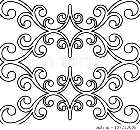 Damask Vector Background With Arabesques in Oriental Style 107733009