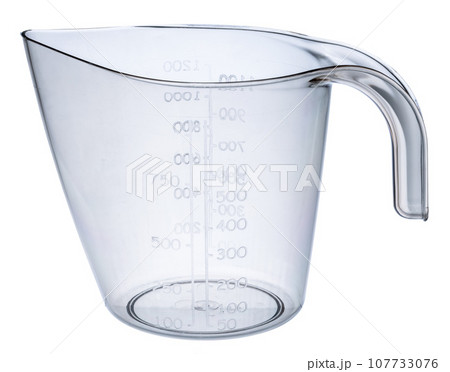 Empty beaker isolated on white background close up 107733076