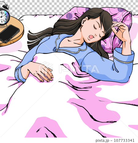 Young woman with long hair relaxing and sleeping_02 Young woman with long hair relaxing and sleeping_02 107733341