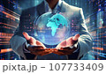ホログラムを両手で持った人のイメージ 107733409