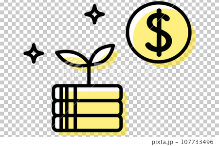 Icon for asset management through foreign currency investment, simple line drawing illustration 107733496